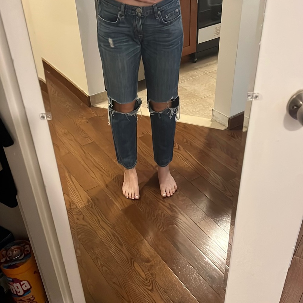 Rag & bone, low rise ripped boyfriend jeans, size 27